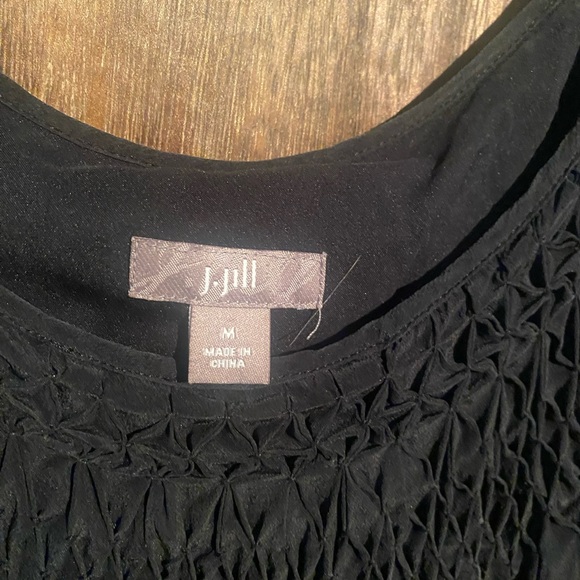 J. Jill Black Crinkle Sleeveless Dress, M, 100% Silk - Picture 8 of 10